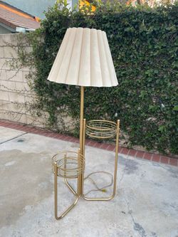 1980s Brass style 3 tier planter floor lamp