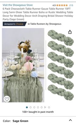6 Pack Cheesecloth Table Runner