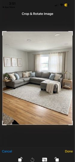 Ashley Gray Sectional Sofa with 2 cube ottomans