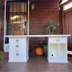 White Office School Desk Or Side Tables