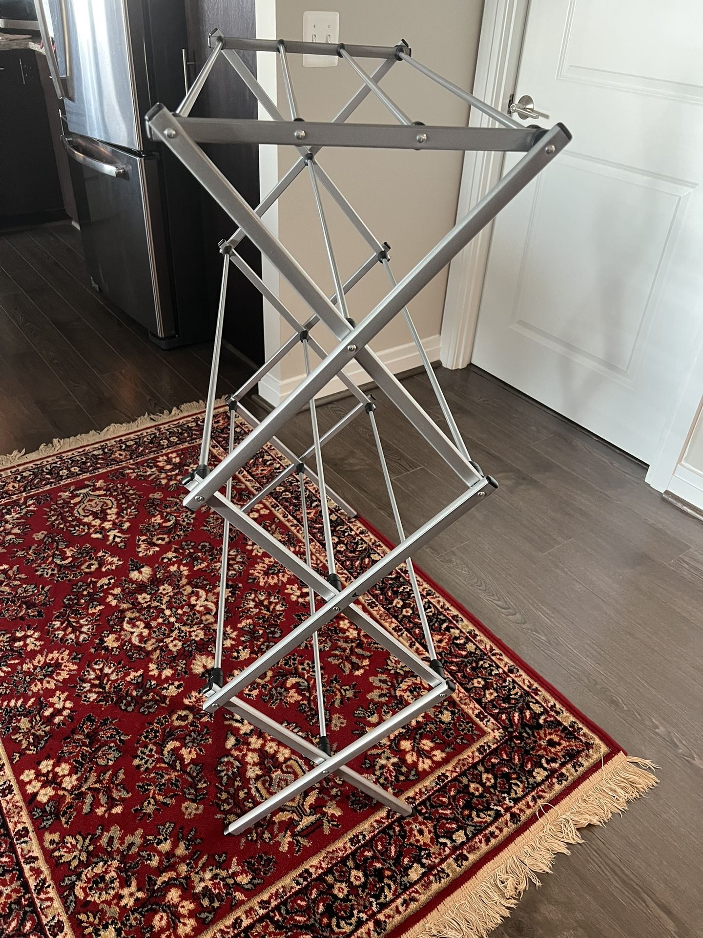 Clothes Drying Rack, Metal, Gray
