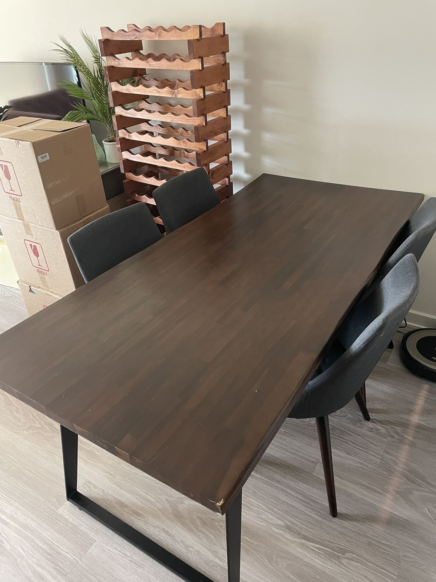 Solid Wood Dining Table + Chairs