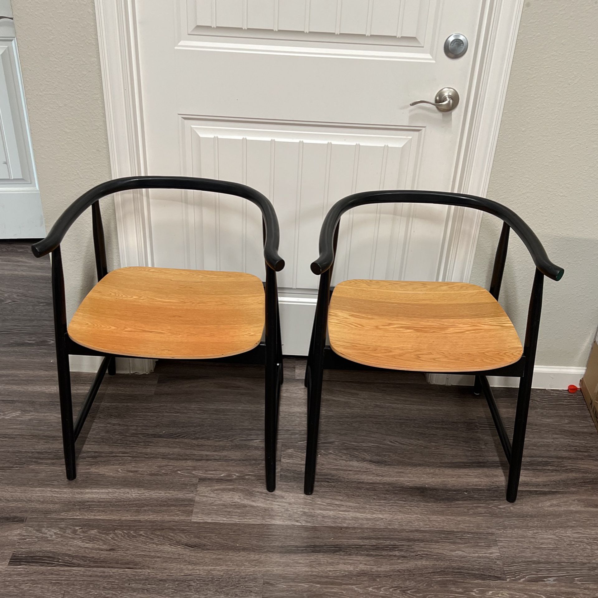 USED IKEA Wooden Wishbone Dining Chairs (2) 2013 Collection 
