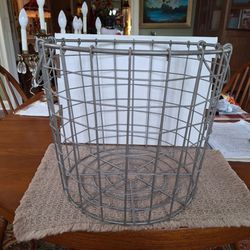 Large Round Metal Wire Storage Basket