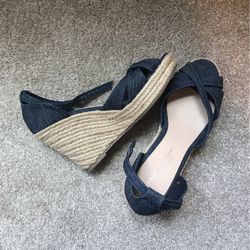 Size 7 Jean Wedge Sandals 