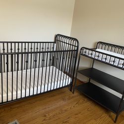 Bronze/brown Crib And Changing Table Set