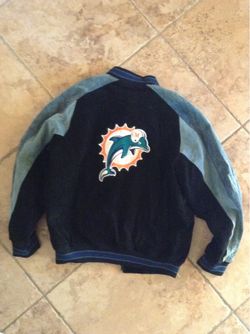 Dolphins suede jacket Lg.  $150.00 CASH, TEXT FOR PRICES.