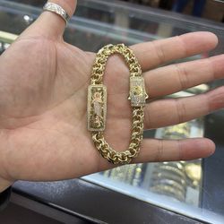 14k San Judas chino link bracelet ✅ compro y camvio Oro