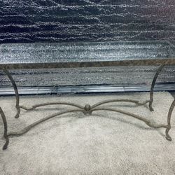Brand New Glass Top Entry Console Heavy Side Table 