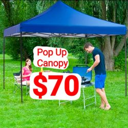 10x10 Pop Up Canopy Heavy Frame with Black Carrying Bag -BLUE,  Party, Events, Work, Gatherings, birthdays, events and more