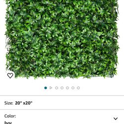 20" x 20" Artificial Boxwood Hedge Ivy Fence Privacy Screen Greenery