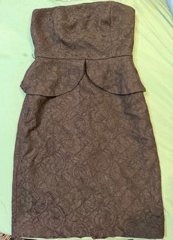 Black Lace Strapless Peplum Mini Dress size 4