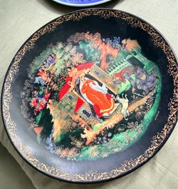 Vintage Russian Fairy Tale Decorative Collector’s Plate – Palekh Style