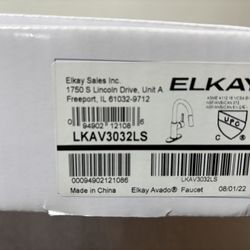 ELKAY KITCHEN FAUCET LKAV-3032LS NEW IN OPEN BOX BRUSHED CHROME