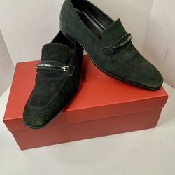 HUGO BOSS Metal Bit Loafer Men Size 8 Suede