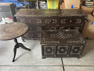 Antique Dresser, Table, Chest