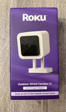Roku Outdoor Wired Camera SE – Security Camera with 12.5 ft Adapter