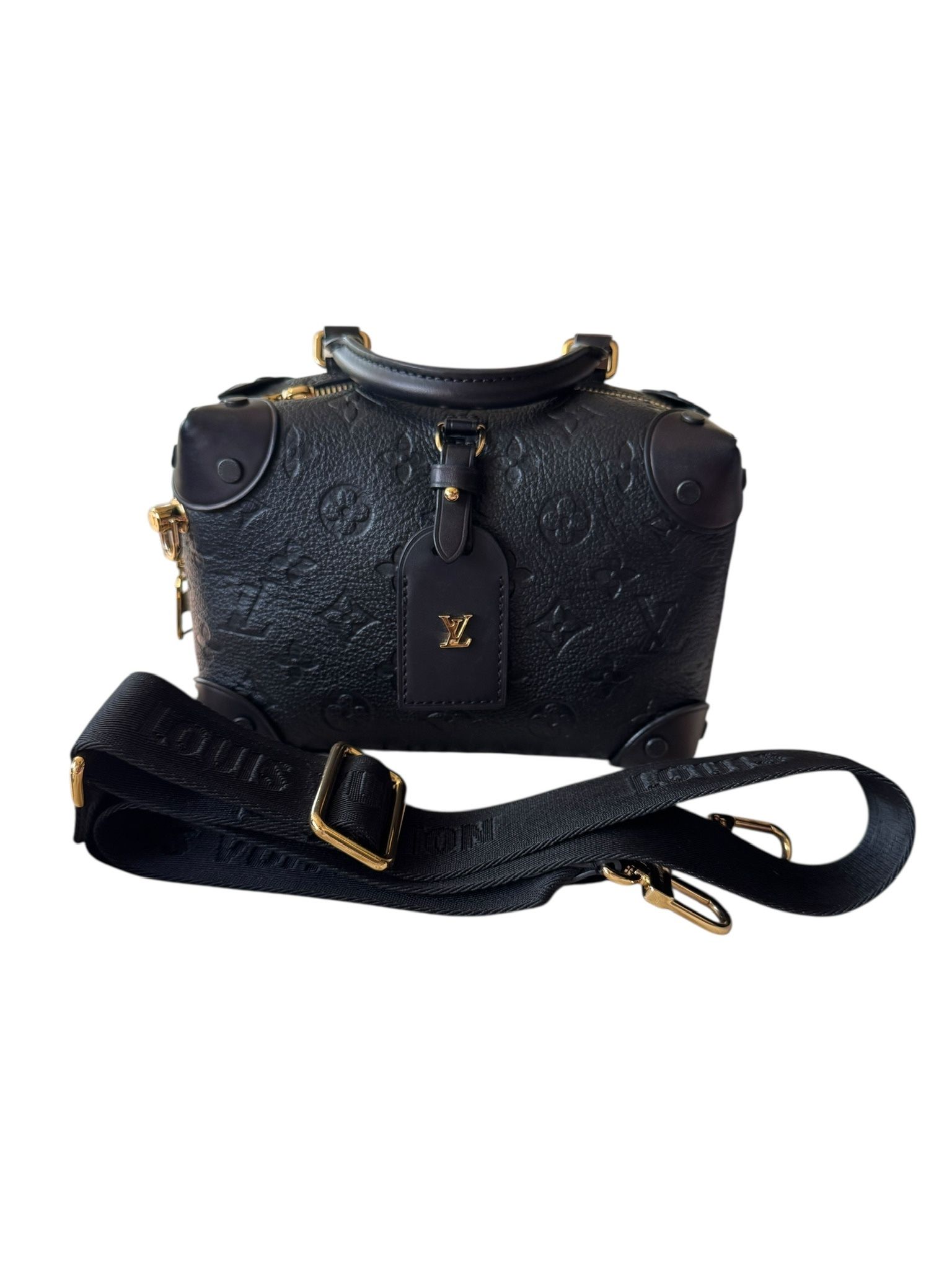LOUIS VUITTON Petite Malle Souple Monogram Empreinte Bag Black