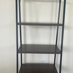 Dark wood effect shelving unit
