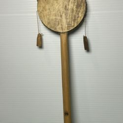 Authentic African Drum Hand Held Musical Instrument Made from Wood & Animal Hide