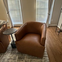 2 Leather Swivel Chairs 