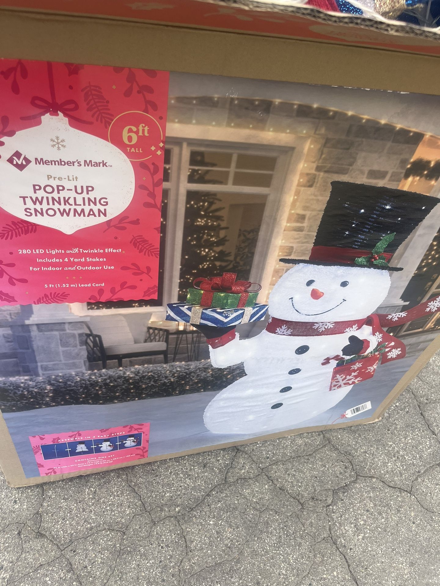 Member's Mark 72" Pre-Lit Twinkling Snowman - Pop-Up Outdoor Christmas Decoration