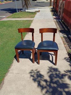 2 wood chairs