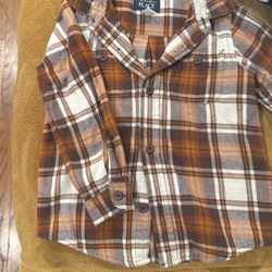 Toddler Plaid Shirt-$3