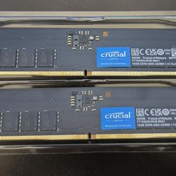 32GB(2x16GB) Crucial DDR5 4800MHz Desktop RAM - Clean Pull - Tested