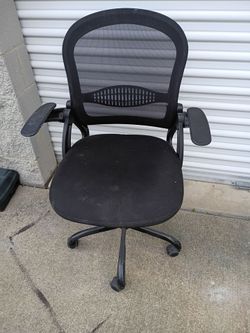 Black ergonomic office chair.