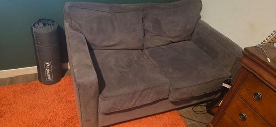 Gray Fabric Loveseat Sofa