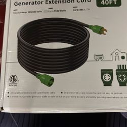 RVGUARD 4 Prong 30 Amp 40 Foot Generator Extension Cord