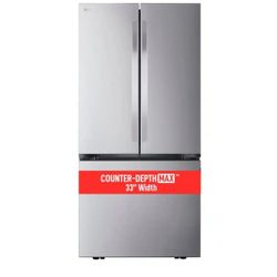 LG
33 in. W. 21 cu.ft. SMART Counter Depth MAX French Door Refrigerator with Ice Maker in PrintProof Stainless Steel