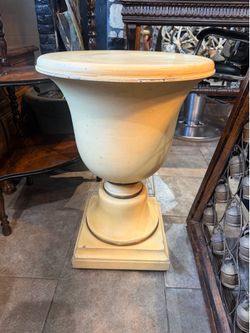 Antique solid wood Brass round side table