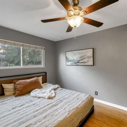 King Bed Frame, Mattress, Serta Cool Gel Memory Foam Mattress 
