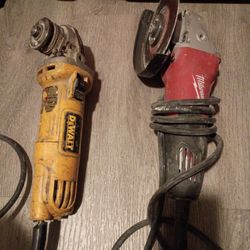 DeWalt and Milwaukee Corded Grinders
