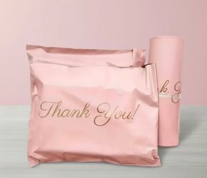 Pink Thank You Poly Mailer Bags Roll