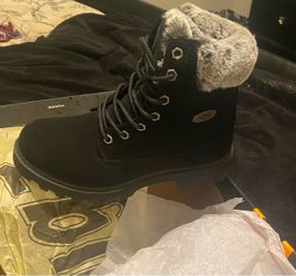 Lugz Empire Hi Fur Black Boots