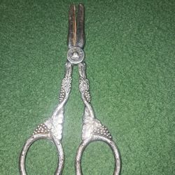 Vintage grape scissors by Hans Jensen Denmark silver plated ornate scissors.