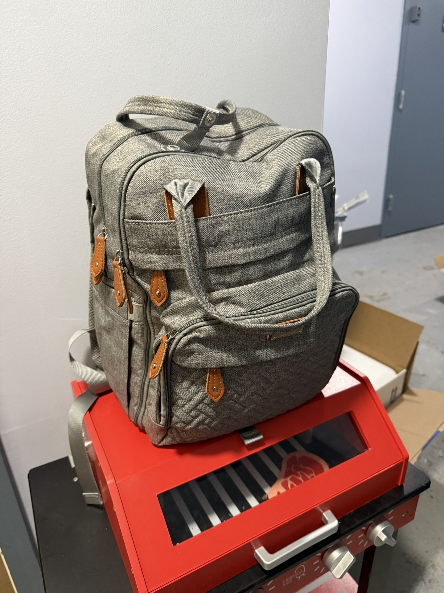 BabbleRoo Diaper Bag Backpack, Gray