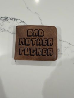 Bad Mother F**ker Brown Leather Bifold Wallet