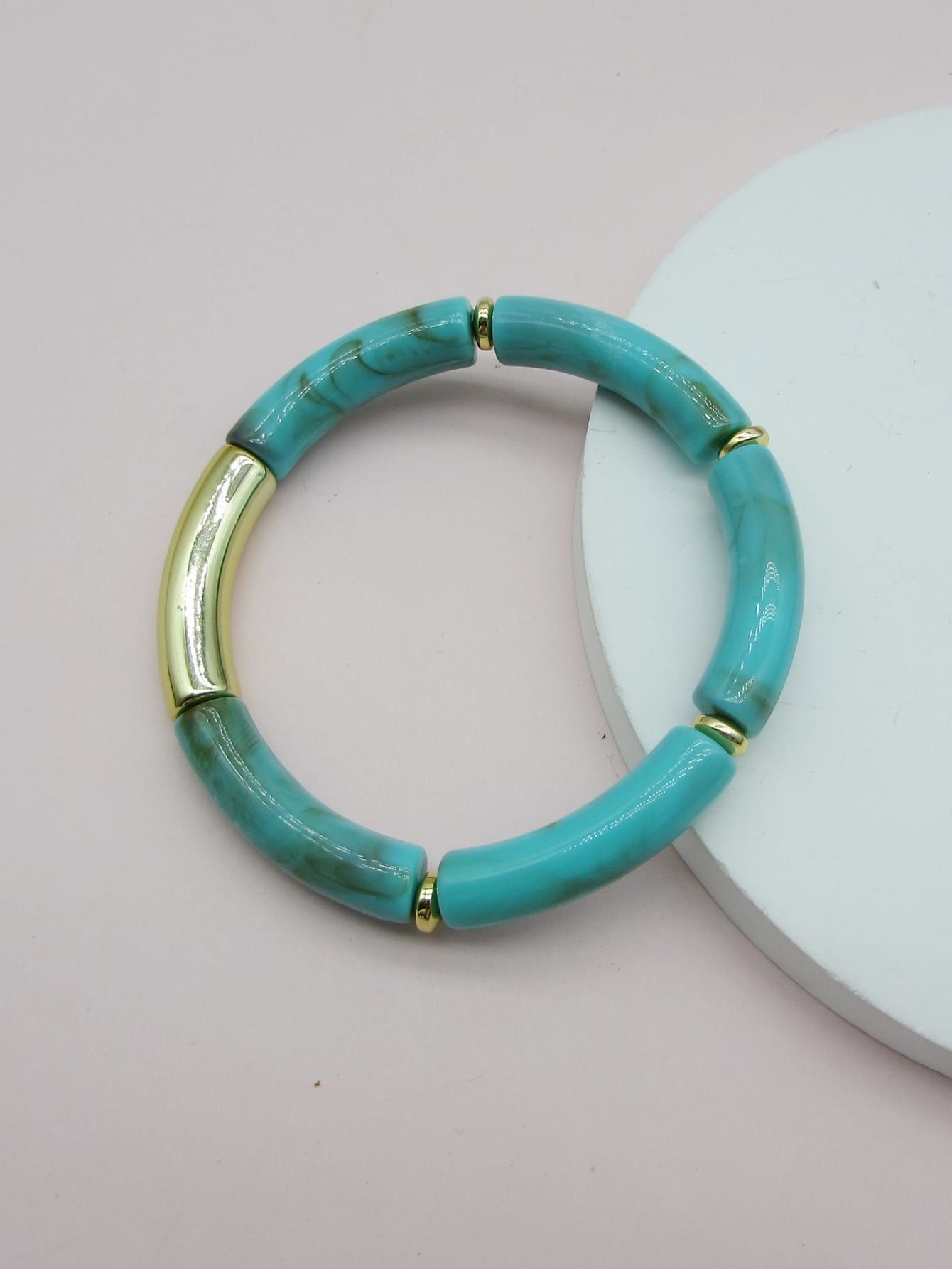 Two Tone Marble Turquoise Bracelet
