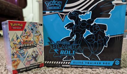Pokemon Cards! Black Bolt ETB & Prismatic Evolutions Booster Bundle!