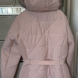 Michael Kors Women's Belted Faux-Fur-Trim Hooded Puffer Coat 