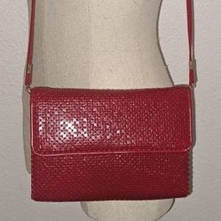 Vintage Whiting and Davis Metal Mesh  Over The Shoulder Purse,And Red Leather Hand Bag,Never Been Used,Perfect Shape,With Detachable  Strap.