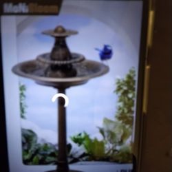 35 In Bronze Birdbath Water Fountain NEW