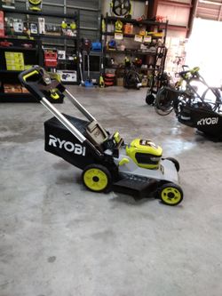 Ryobi 21" self-propelled cross cut Battery Mower with Battery and charger