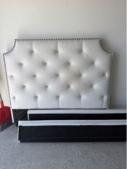 Queen bed frame and box spring