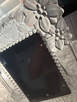 Glass Floral Embossed Picture Frame