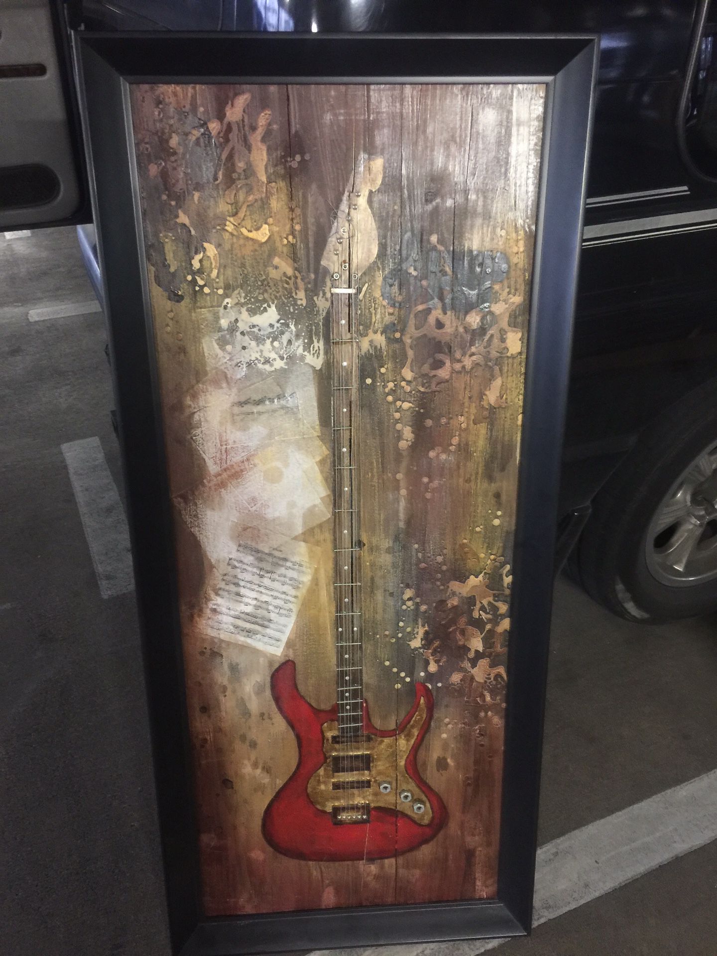 Great guitar pic Austin cool 54”tall 24” wide